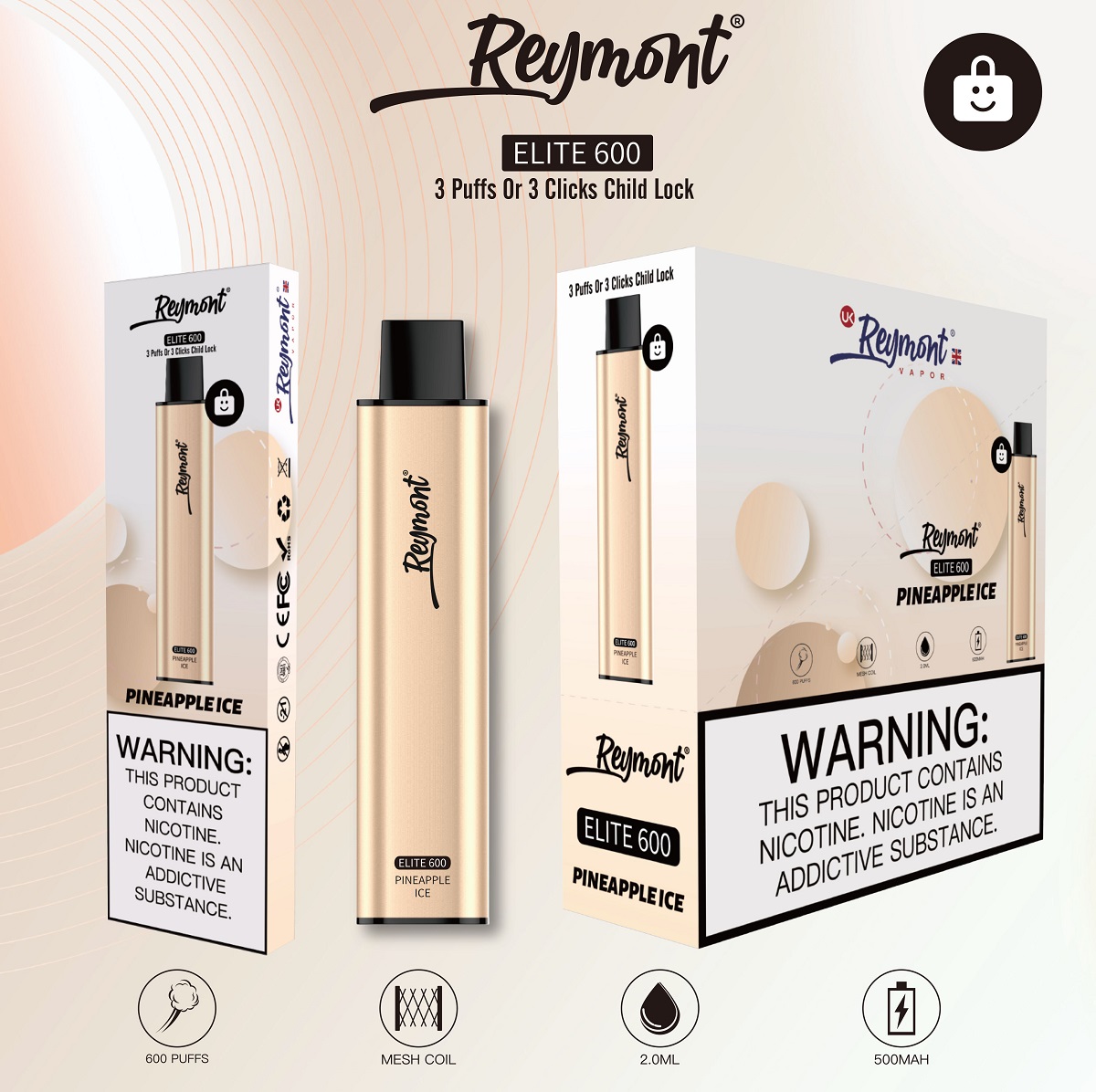 Reymont Elite 600 PUFFS Business Style Conciseness Disposable