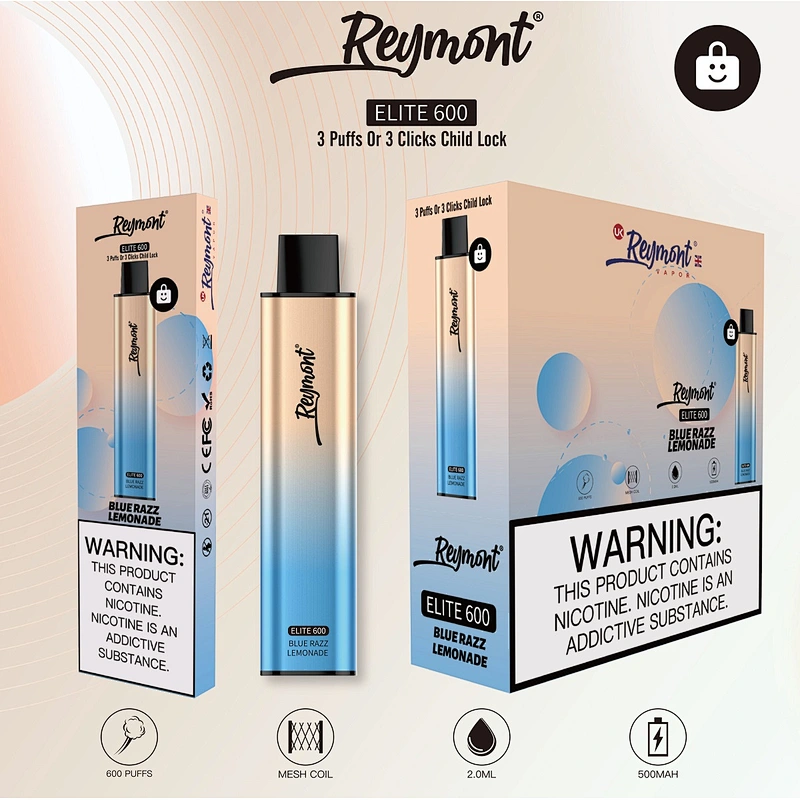Reymont Elite 600 PUFFS Business Style Conciseness Disposable Electronic  Cigarette Vape Pen Mesh Coil a Greater Flavour Delivery Until the Last Puff 