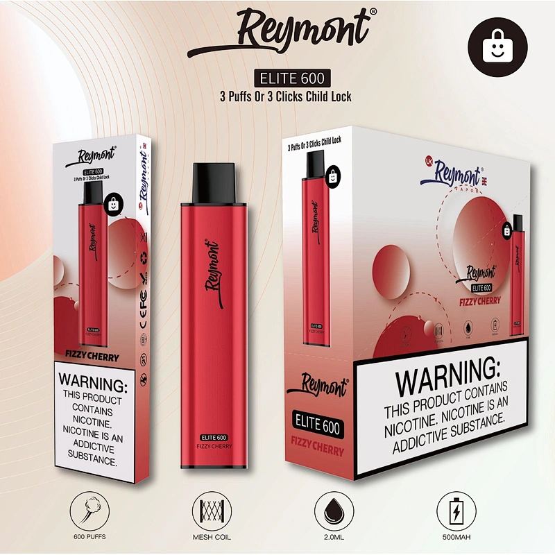 Reymont Elite 600 PUFFS Business Style Conciseness Disposable Electronic  Cigarette Vape Pen Mesh Coil a Greater Flavour Delivery Until the Last Puff 